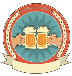 Retro beer label vector image