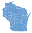State Map of Wisconsin by counties vector image