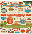 Christmas set - vintage ribbons vector image