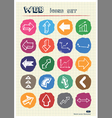 Arrows web icons set drawn by chalk vector image