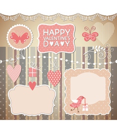 Set of Valentines Day elements vector image