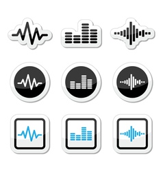 Soundwave music icons set vector image