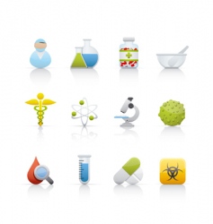 Icon set medical and pharmacy vector image