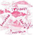 Australia doodles vector image