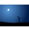 Star gazing with full moon vector image