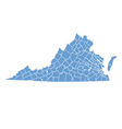State Map of Virginia by counties vector image