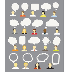 Different people with speech bubbles collection vector image