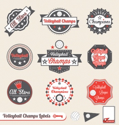 Volleyball League Champs Labels vector image
