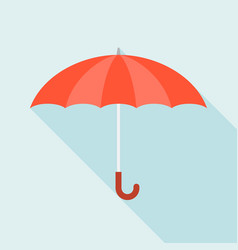 Red umbrella icon with long shadow Red umbrella icon with long shadow vector image