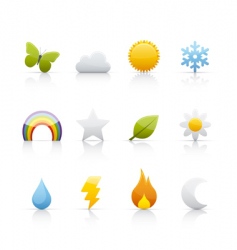 Icon set weather and climate vector image