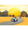 Vehicles in the road vector image