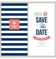 Save the date sailor theme vector image