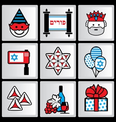 Purim ikons vector image