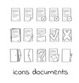 Hand draw icons of documents and contracts Hand draw icons of documents and contracts vector image