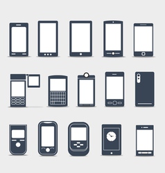 Modern mobile gadgets silhouettes vector image
