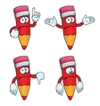 Sad cartoon pencils set vector image