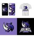 Rhino head sport club isolated logo concept vector image