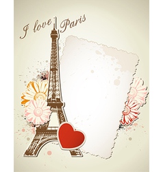 Old frame and Eiffel tower vector image