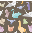 Origami animals seamless pattern vector image