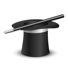 Magic hat and wand vector image