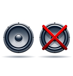 On off mode speakers vector image