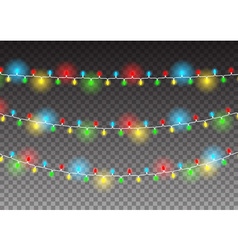 Christmas decoration realistic luminous garland on Christmas decoration realistic luminous garland on vector image