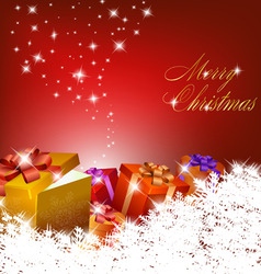 Red christmas background vector image