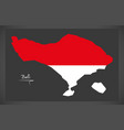 Bali indonesia map with indonesian national flag Bali indonesia map with indonesian national flag vector image