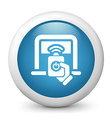Blue glossy icon vector image