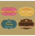 Set of labels for cakes cookies ice cream Set of labels for cakes cookies ice cream vector image