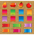 Web Ribbons And Labels Big Set With Cork vector image