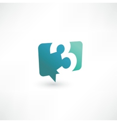 Abstract icon bubble based on the number 3 vector image