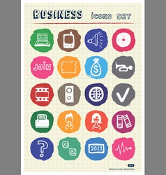 Business media and social network web icons set vector image