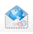 Detailed envelope and globe vector image