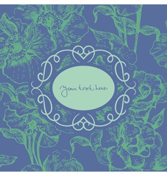 Floral background with vintage frame Floral background with vintage frame vector image