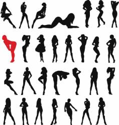 Sexy woman black vector image