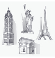 Set of famous landmarks vector image