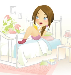 Reading in bed vector image