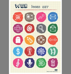 Business media and social network web icons set Business media and social network web icons set vector image