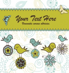 Floral card with birds vector image