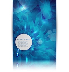 Blue flower card abstract water vector image