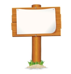 Isolated Wooden Sign with Paper Graphics vector image