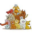 Group of cats and dogs vector image