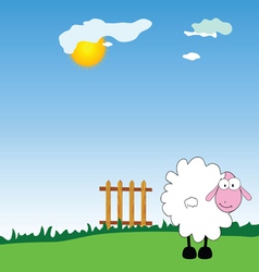 Border design with sheep on the farm Royalty Free Vector