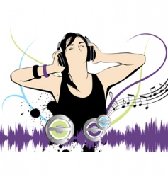 Listening to the music Listening to the music vector image