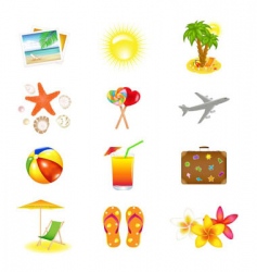Vacation and travel icons vector image