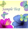 Bright background with flowers and butterflies vector image
