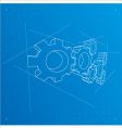 Gears blueprint background vector image