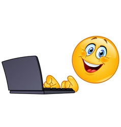 Emoticon with computer vector image