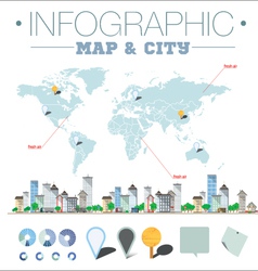 Infographic map and city vector image